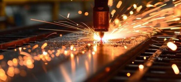 ai-generated-cnc-laser-cutting-of-metal-modern-industrial-technology-photo